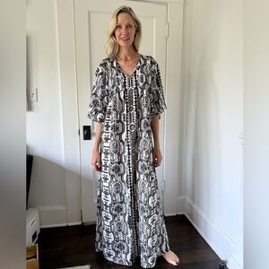 Black and White Patterned Maxi Dress